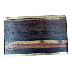 Vintage  Kenneth Reid Southwest Wood Brass Belt Buckle Bohemian Cowgirl Western